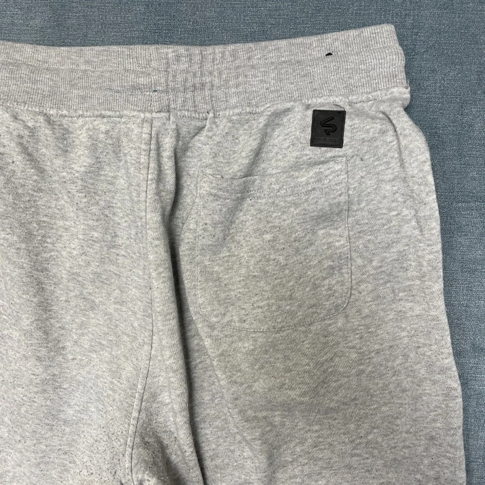 Southpole Sweat Shorts Mens 35 Gray Logo Slash Pockets Regular Fit Flat Front